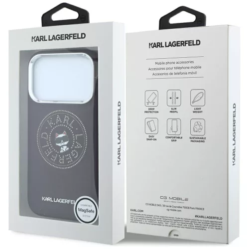 Karl Lagerfeld - Leather Point and C Sketch MagSafe (KLHMP18X6PCCPRR) - iPhone 18 Pro Max / iPhone 17 Pro Max - Burgundy