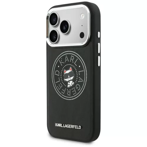 Karl Lagerfeld - Leather Point and C Sketch MagSafe (KLHMP18L6PCCPRK) - iPhone 18 Pro / iPhone 17 Pro - Black