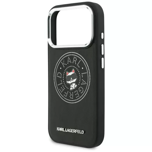 Karl Lagerfeld - Leather Point and C Sketch MagSafe (KLHMP18L6PCCPRK) - iPhone 18 Pro / iPhone 17 Pro - Black