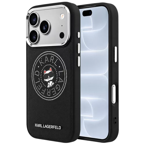 Karl Lagerfeld - Leather Point and C Sketch MagSafe (KLHMP18L6PCCPRK) - iPhone 18 Pro / iPhone 17 Pro - Black