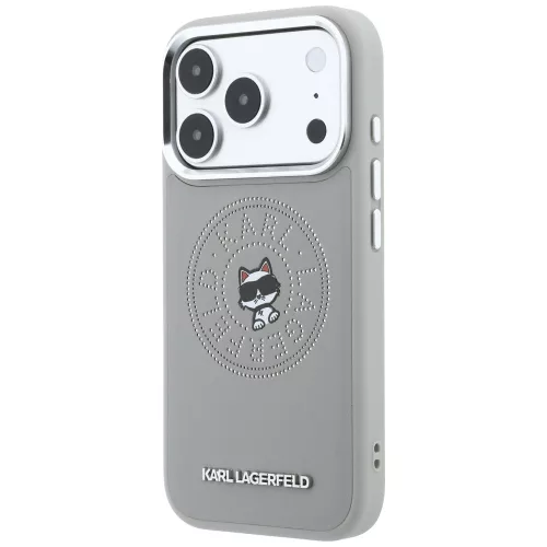 Karl Lagerfeld - Leather Point and C Sketch MagSafe (KLHMP18L6PCCPRG) - iPhone 18 Pro / iPhone 17 Pro - Grey