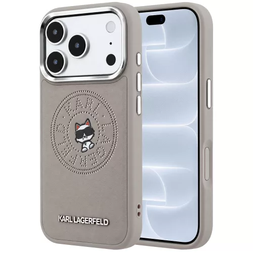 Karl Lagerfeld - Leather Point and C Sketch MagSafe (KLHMP18L6PCCPRG) - iPhone 18 Pro / iPhone 17 Pro - Grey