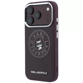   Karl Lagerfeld - Leather Point and C Sketch MagSafe (KLHMP18L6PCCPRR) - iPhone 18 Pro / iPhone 17 Pro - Burgundy