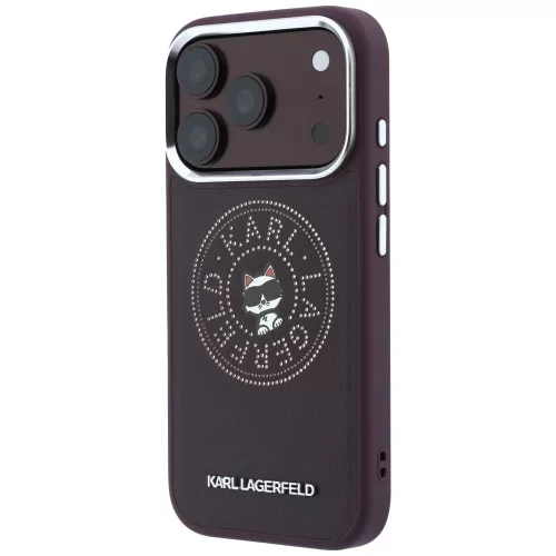 Karl Lagerfeld - Leather Point and C Sketch MagSafe (KLHMP18L6PCCPRR) - iPhone 18 Pro / iPhone 17 Pro - Burgundy