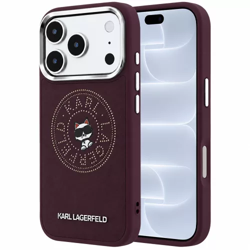 Karl Lagerfeld - Leather Point and C Sketch MagSafe (KLHMP18L6PCCPRR) - iPhone 18 Pro / iPhone 17 Pro - Burgundy