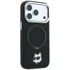 Karl Lagerfeld - Leather Ring Stand 360 C Pin MagSafe (KLHMP18LPSRSCHHK) - iPhone 18 Pro / iPhone 17 Pro - Black