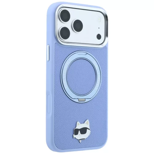 Karl Lagerfeld - Saffiano Ring Stand 360 C Pin MagSafe (KLHMP18XPSRSCHHB) - iPhone 18 Pro Max / iPhone 17 Pro Max - Light Blue