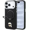 Karl Lagerfeld - Leather Ring Stand 360 K Pin MagSafe (KLHMP18LPSRSKLHK) - iPhone 18 Pro / iPhone 17 Pro - Black