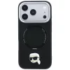 Karl Lagerfeld - Leather Ring Stand 360 K Pin MagSafe (KLHMP18LPSRSKLHK) - iPhone 18 Pro / iPhone 17 Pro - Black