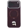 Karl Lagerfeld - Leather Ring Stand 360 K Pin MagSafe (KLHMP18XPSRSKLHR) - iPhone 18 Pro Max / iPhone 17 Pro Max - Burgundy