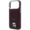 Karl Lagerfeld - Leather Ring Stand 360 K Pin MagSafe (KLHMP18XPSRSKLHR) - iPhone 18 Pro Max / iPhone 17 Pro Max - Burgundy