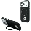 Karl Lagerfeld - Leather Ring Stand 360 KC Pin MagSafe (KLHMP18XPSRSKCHK) - iPhone 18 Pro Max / iPhone 17 Pro Max - Black