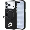 Karl Lagerfeld - Leather Ring Stand 360 KC Pin MagSafe (KLHMP18LPSRSKCHK) - iPhone 18 Pro / iPhone 17 Pro - Black