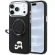 Karl Lagerfeld - Leather Ring Stand 360 KC Pin MagSafe (KLHMP18LPSRSKCHK) - iPhone 18 Pro / iPhone 17 Pro - Black