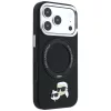 Karl Lagerfeld - Leather Ring Stand 360 KC Pin MagSafe (KLHMP18LPSRSKCHK) - iPhone 18 Pro / iPhone 17 Pro - Black