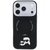 Karl Lagerfeld - Leather Ring Stand 360 KC Pin MagSafe (KLHMP18LPSRSKCHK) - iPhone 18 Pro / iPhone 17 Pro - Black