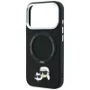 Karl Lagerfeld - Leather Ring Stand 360 KC Pin MagSafe (KLHMP18LPSRSKCHK) - iPhone 18 Pro / iPhone 17 Pro - Black