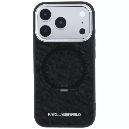 Karl Lagerfeld - Ring Stand 360 Saffiano MagSafe (KLHMP18X6PSARSKMK) - iPhone 18 Pro Max / iPhone 17 Pro Max - Black
