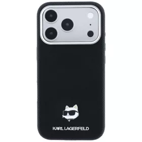   Karl Lagerfeld - Grained Leather C Head Metal MagSafe (KLHMP18X6PSCHLK) - iPhone 18 Pro Max / iPhone 17 Pro Max - Black