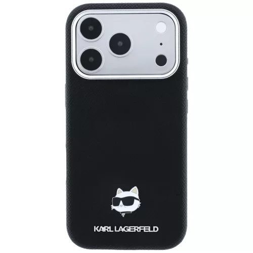 Karl Lagerfeld - Grained Leather C Head Metal MagSafe (KLHMP18X6PSCHLK) - iPhone 18 Pro Max / iPhone 17 Pro Max - Black