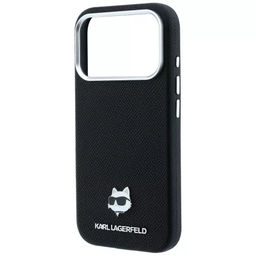 Karl Lagerfeld - Grained Leather C Head Metal MagSafe (KLHMP18X6PSCHLK) - iPhone 18 Pro Max / iPhone 17 Pro Max - Black