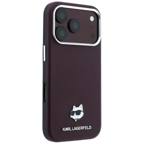 Karl Lagerfeld - Grained Leather Choupette Head MagSafe (KLHMP18X6PSCHLR) - iPhone 18 Pro Max / iPhone 17 Pro Max  - Burgundy