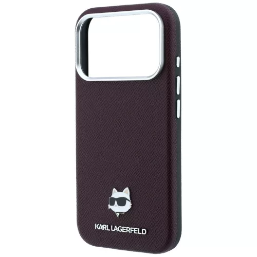 Karl Lagerfeld - Grained Leather Choupette Head MagSafe (KLHMP18X6PSCHLR) - iPhone 18 Pro Max / iPhone 17 Pro Max  - Burgundy