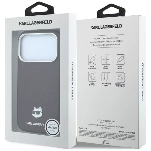 Karl Lagerfeld - Grained Leather Choupette Head MagSafe (KLHMP18X6PSCHLR) - iPhone 18 Pro Max / iPhone 17 Pro Max  - Burgundy