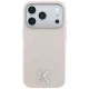 Karl Lagerfeld - Grained Leather Embossed Ring MagSafe (KLHMP18X6PWBKECE) - iPhone 18 Pro Max / iPhone 17 Pro Max - Beige