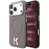 Karl Lagerfeld - Grained Leather Embossed Ring MagSafe (KLHMP18X6PWBKECE) - iPhone 18 Pro Max / iPhone 17 Pro Max - Beige