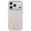 Karl Lagerfeld - Grained Leather Embossed Ring MagSafe (KLHMP18L6PWBKECE) - iPhone 18 Pro / iPhone 17 Pro - Beige