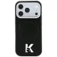 Karl Lagerfeld - Grained Leather Embossed Ring MagSafe (KLHMP18L6PWBKECK) - iPhone 18 Pro / iPhone 17 Pro - Black
