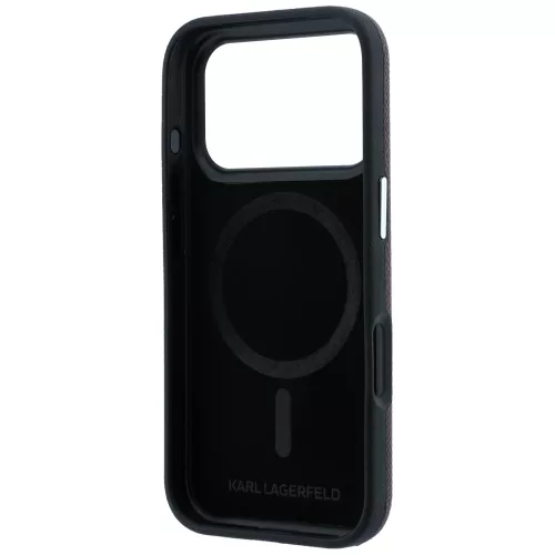 Karl Lagerfeld - Grained Leather Embossed Ring MagSafe (KLHMP18X6PWBKECR) - iPhone 18 Pro Max / iPhone 17 Pro Max - Burgundy