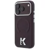 Karl Lagerfeld - Grained Leather Embossed Ring MagSafe (KLHMP18L6PWBKECR) - iPhone 18 Pro / iPhone 17 Pro - Burgundy