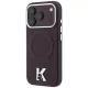 Karl Lagerfeld - Grained Leather Embossed Ring MagSafe (KLHMP18L6PWBKECR) - iPhone 18 Pro / iPhone 17 Pro - Burgundy