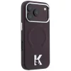 Karl Lagerfeld - Grained Leather Embossed Ring MagSafe (KLHMP18L6PWBKECR) - iPhone 18 Pro / iPhone 17 Pro - Burgundy