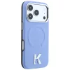Karl Lagerfeld - Grained Leather Embossed Ring MagSafe (KLHMP18X6PWBKECB) - iPhone 18 Pro Max / iPhone 17 Pro Max - Light Blue