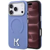 Karl Lagerfeld - Grained Leather Embossed Ring MagSafe (KLHMP18X6PWBKECB) - iPhone 18 Pro Max / iPhone 17 Pro Max - Light Blue