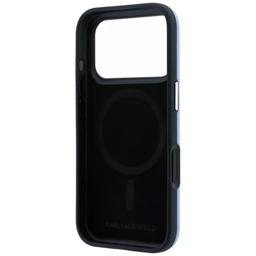 Karl Lagerfeld - Grained Leather KC Heads Metal MagSafe (KLHMP18X6PSKCHLB) - iPhone 18 Pro Max / iPhone 17 Pro Max - Light Blue
