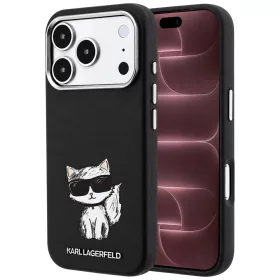   Karl Lagerfeld - Leather Smooth Choupette Sketch MagSafe (KLHMP18X6PWCIKDK) - iPhone 18 Pro Max / iPhone 17 Pro Max - Black