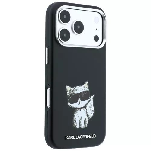 Karl Lagerfeld - Leather Smooth Choupette Sketch MagSafe (KLHMP18X6PWCIKDK) - iPhone 18 Pro Max / iPhone 17 Pro Max - Black