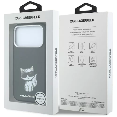 Karl Lagerfeld - Leather Smooth Choupette Sketch MagSafe (KLHMP18X6PWCIKDK) - iPhone 18 Pro Max / iPhone 17 Pro Max - Black