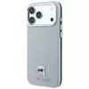 Karl Lagerfeld - Grained Leather KH Metal MagSafe (KLHMP18X6PSKHLG) - iPhone 18 Pro Max / iPhone 17 Pro Max - Gray