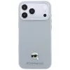 Karl Lagerfeld - Grained Leather KH Metal MagSafe (KLHMP18X6PSKHLG) - iPhone 18 Pro Max / iPhone 17 Pro Max - Gray