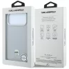 Karl Lagerfeld - Grained Leather KH Metal MagSafe (KLHMP18X6PSKHLG) - iPhone 18 Pro Max / iPhone 17 Pro Max - Gray