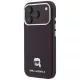 Karl Lagerfeld - Grained Leather KH Metal MagSafe (KLHMP18X6PSKHLR) - iPhone 18 Pro Max / iPhone 17 Pro Max - Burgundy