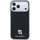 Karl Lagerfeld - Grained Leather KH Metal MagSafe (KLHMP18L6PSKHLK) - iPhone 18 Pro / iPhone 17 Pro - Black