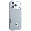 Karl Lagerfeld - Grained Leather KH Metal MagSafe (KLHMP18L6PSKHLG) - iPhone 18 Pro / iPhone 17 Pro - Gray