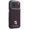 Karl Lagerfeld - Grained Leather KH Metal MagSafe (KLHMP18L6PSKHLR) - iPhone 18 Pro / iPhone 17 Pro - Burgundy