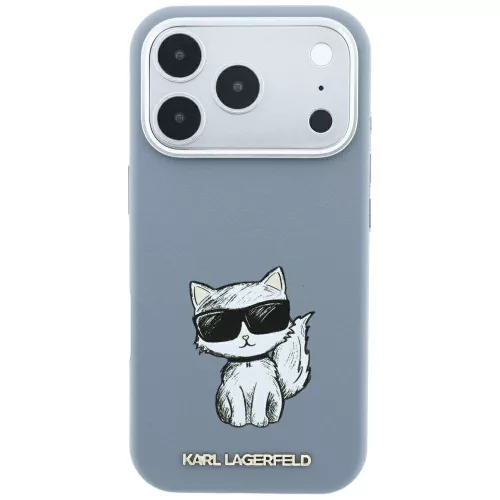 Karl Lagerfeld - Smooth Leather Choupette Sketch MagSafe (KLHMP18X6PWCIKDB) - iPhone 18 Pro Max / iPhone 17 Pro Max - Light Blue